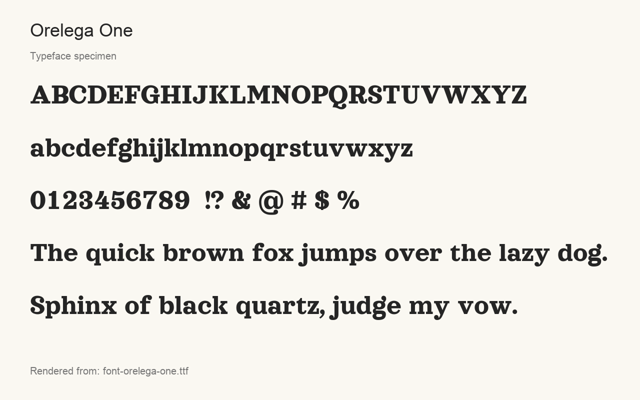 Typeface specimen rendered from the distributed font