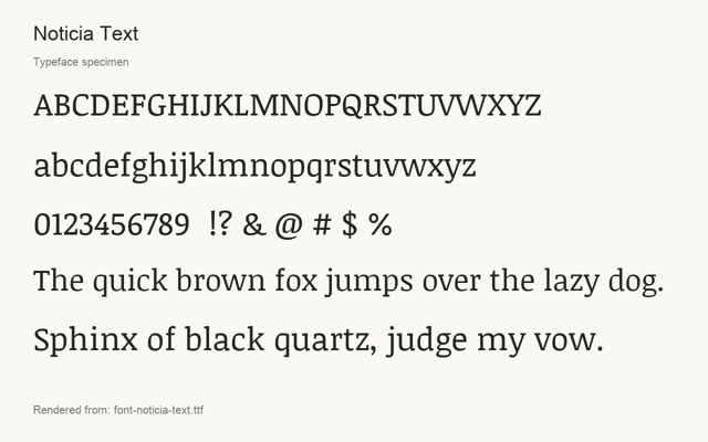 Typeface specimen rendered from the distributed font