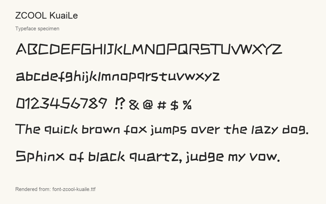 Typeface specimen rendered from the distributed font