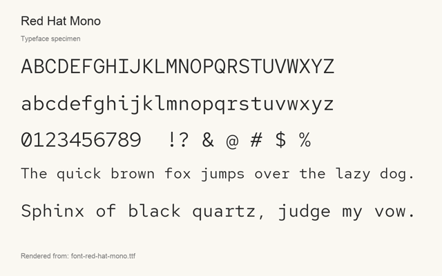Typeface specimen rendered from the distributed font