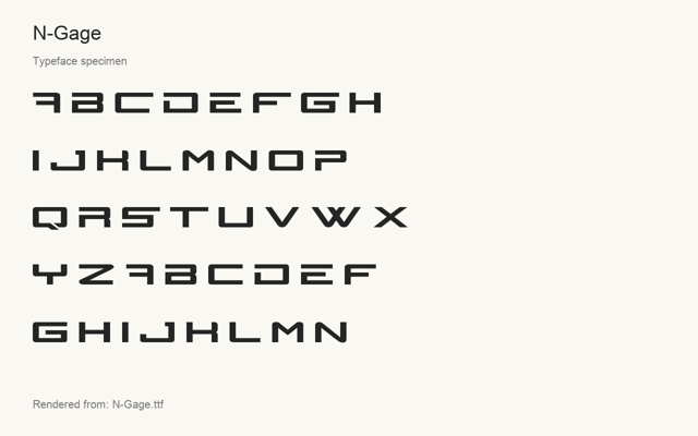 Typeface specimen rendered from the distributed font