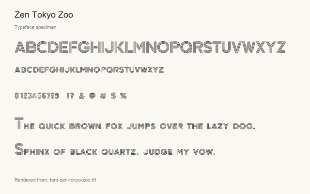 Typeface specimen rendered from the distributed font