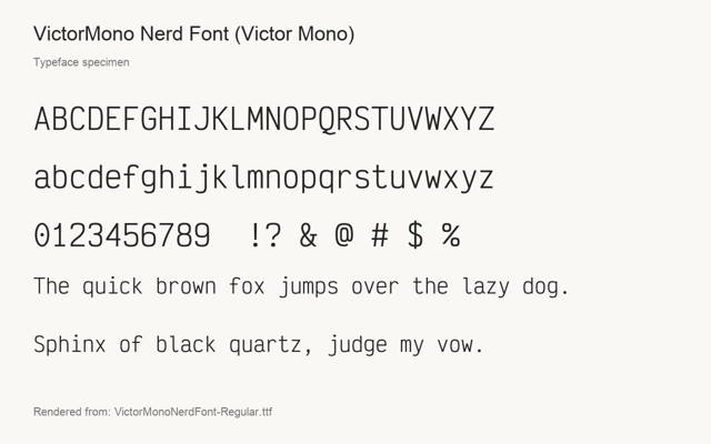 Typeface specimen rendered from the distributed font