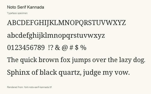 Typeface specimen rendered from the distributed font