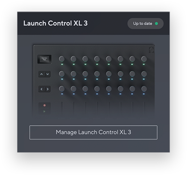 Launch Control XL 3 status panel — Components interface example from official Novation documentation