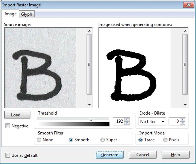 Official FontCreator interface on Windows.