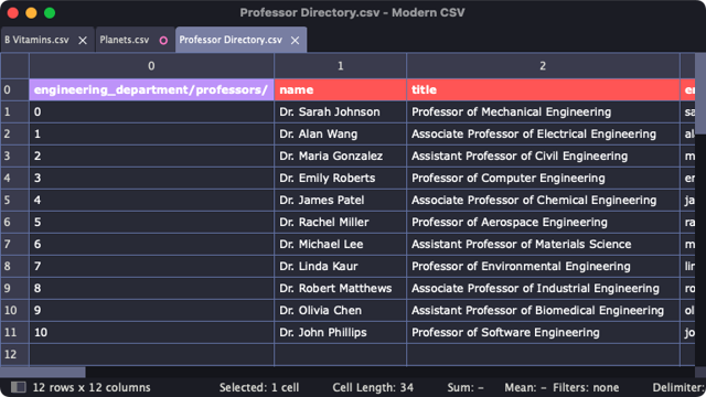 Official product interface example