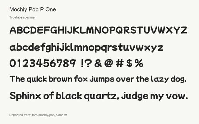 Typeface specimen rendered from the distributed font