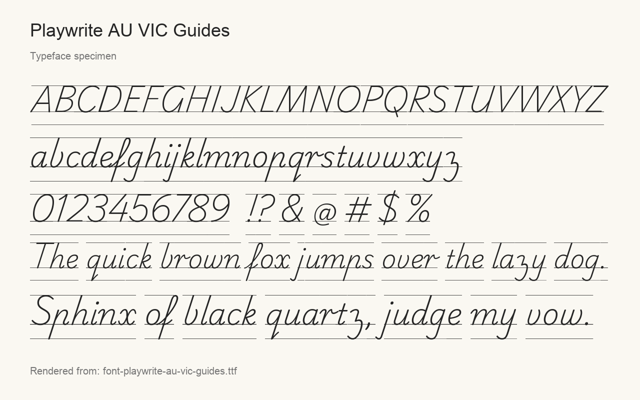 Typeface specimen rendered from the distributed font