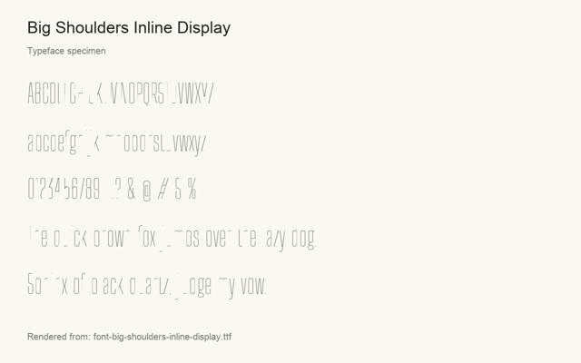 Typeface specimen rendered from the distributed font