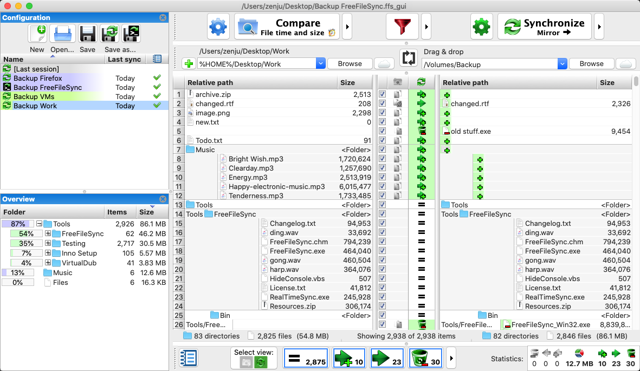 FreeFileSync macOS interface (official screenshot).