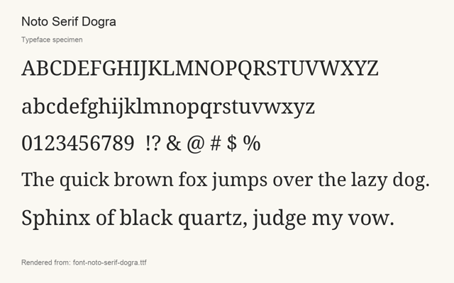 Typeface specimen rendered from the distributed font