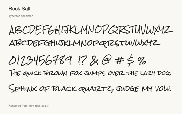 Typeface specimen rendered from the distributed font