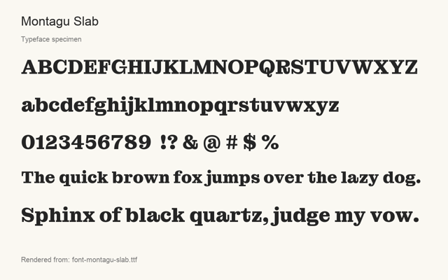 Typeface specimen rendered from the distributed font
