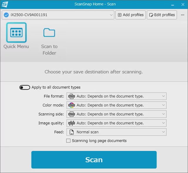 Interface oficial do aplicativo