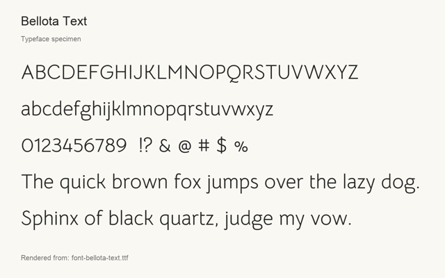 Typeface specimen rendered from the distributed font