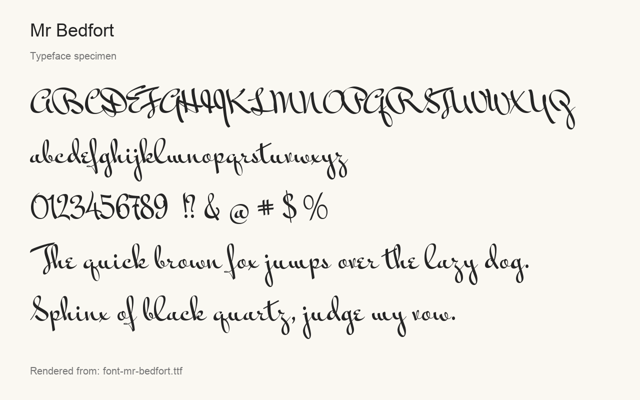 Typeface specimen rendered from the distributed font