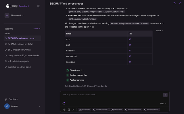 Official application interface