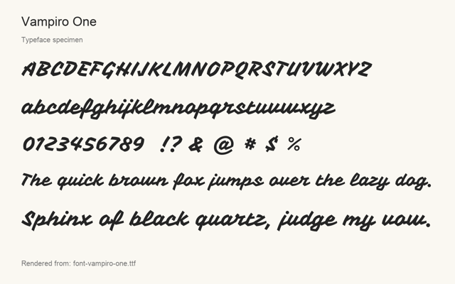 Typeface specimen rendered from the distributed font