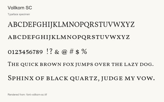 Typeface specimen rendered from the distributed font