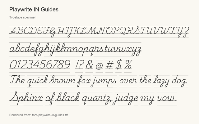 Typeface specimen rendered from the distributed font