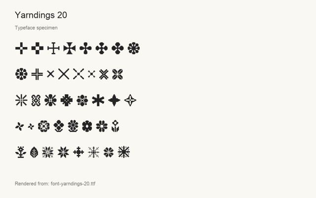 Typeface specimen rendered from the distributed font