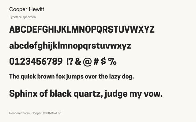 Typeface specimen rendered from the distributed font