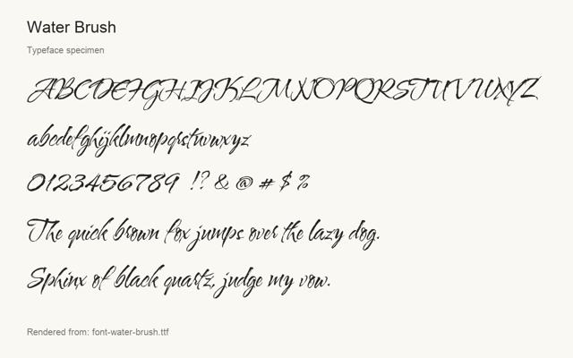 Typeface specimen rendered from the distributed font