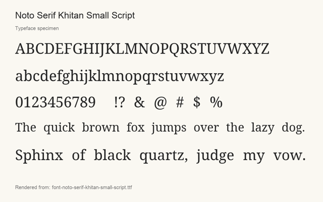 Typeface specimen rendered from the distributed font