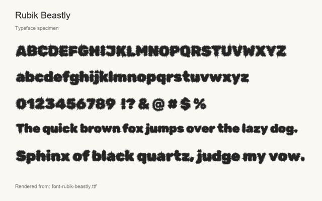 Typeface specimen rendered from the distributed font