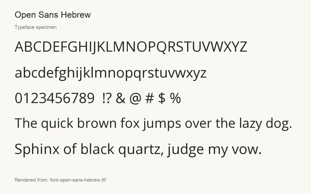 Typeface specimen rendered from the distributed font