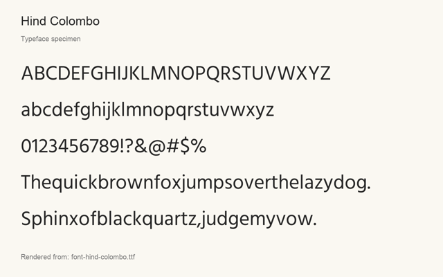 Typeface specimen rendered from the distributed font