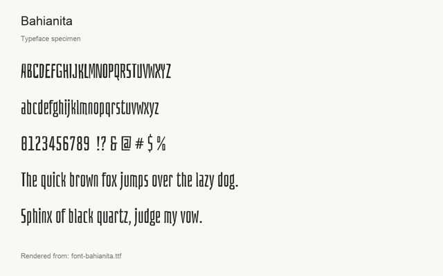Typeface specimen rendered from the distributed font