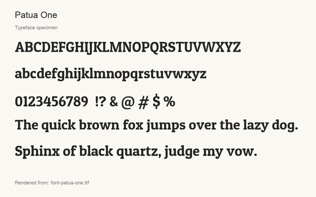 Typeface specimen rendered from the distributed font