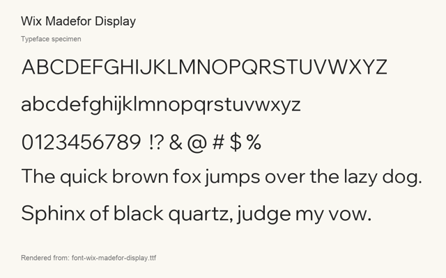 Typeface specimen rendered from the distributed font