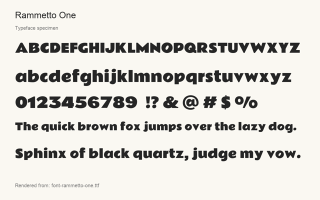 Typeface specimen rendered from the distributed font