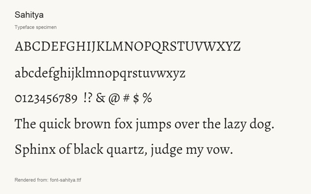 Typeface specimen rendered from the distributed font
