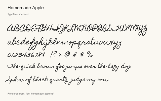 Typeface specimen rendered from the distributed font
