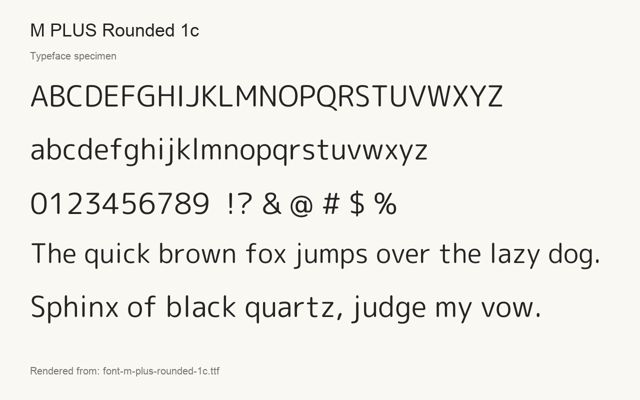 Typeface specimen rendered from the distributed font
