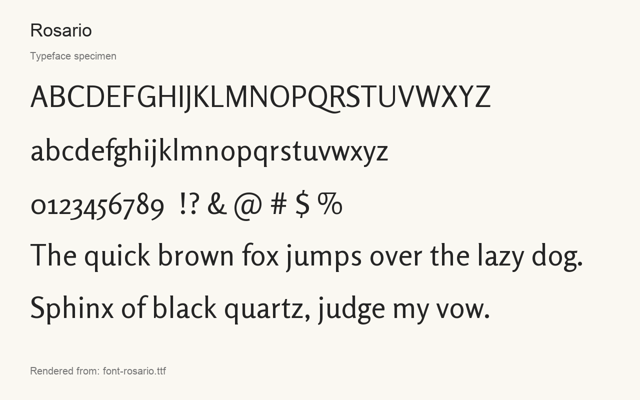 Typeface specimen rendered from the distributed font