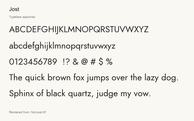 Typeface specimen rendered from the distributed font