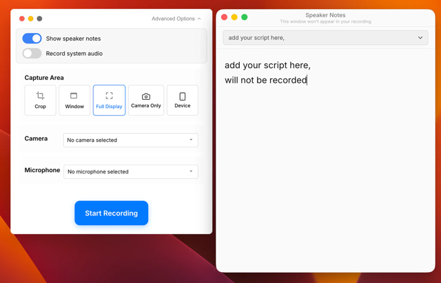 Official application interface