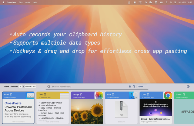 CrossPaste for Mac — official pasteboard tutorial example