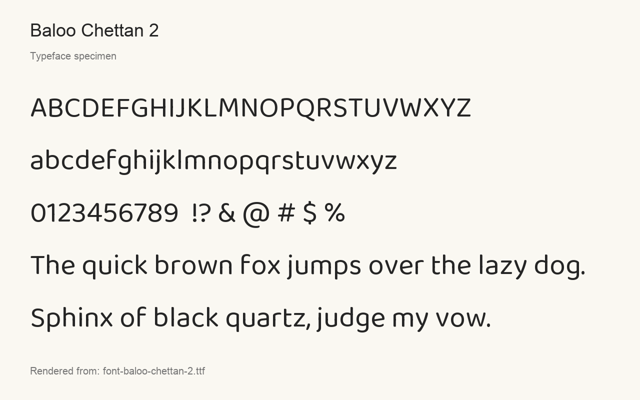 Typeface specimen rendered from the distributed font