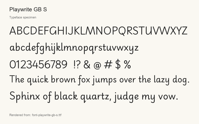 Typeface specimen rendered from the distributed font