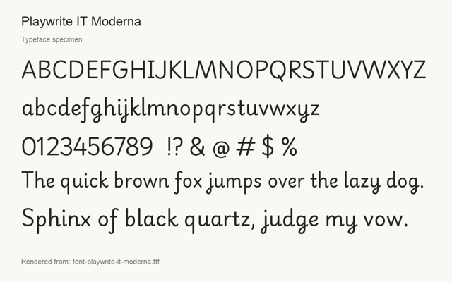 Typeface specimen rendered from the distributed font