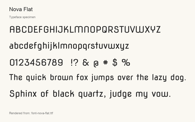 Typeface specimen rendered from the distributed font