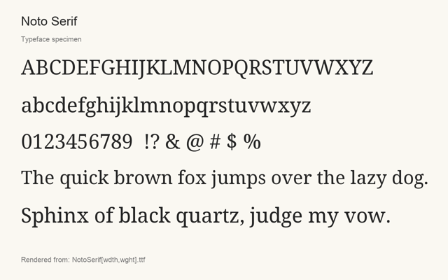 Typeface specimen rendered from the distributed font