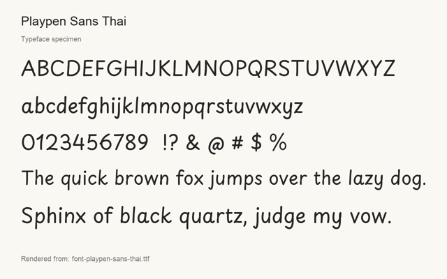 Typeface specimen rendered from the distributed font
