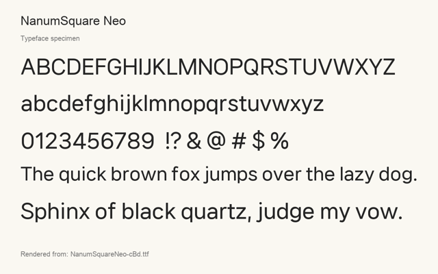 Typeface specimen rendered from the distributed font